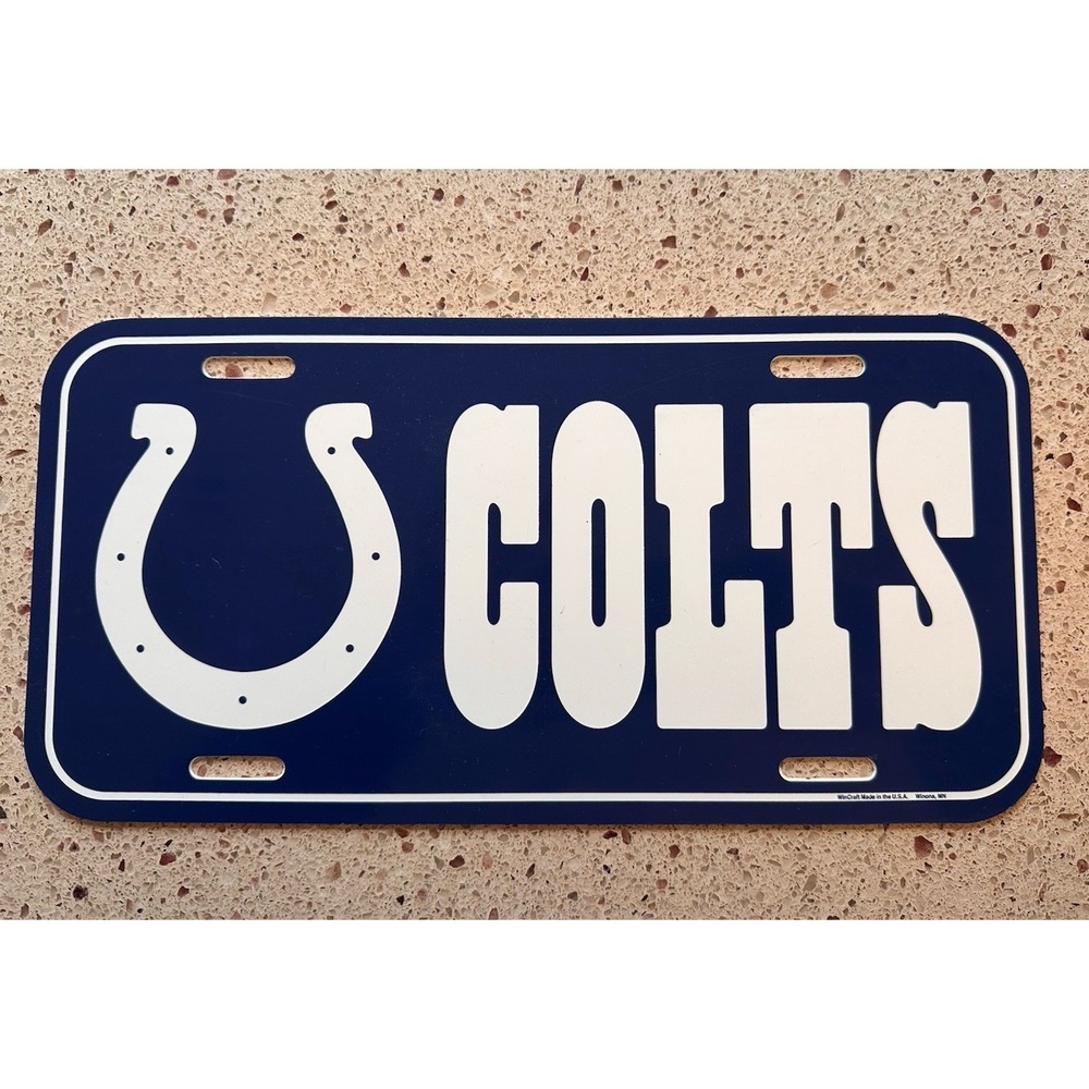 NEW Indianapolis Colts Plastic License Plate  6"x12" Auto‎ Tag Wall Decor NFL
